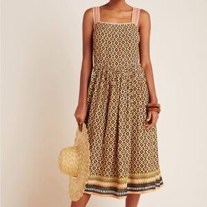 Anthropologie conditions apply Katya bohemian Shimmer Midi‎ Dress